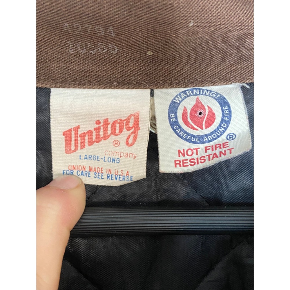 Vtg Mens Insulated Work Coveralls Made in USA sz L Long Patch Land O Lakes Cenex - Picture 2 of 12